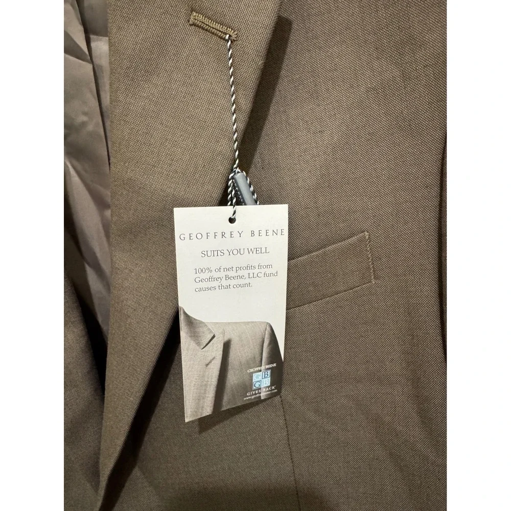Geoffrey Beene Mens Suit Jacket Blazer Taupe Brown 38S J0013 New‎